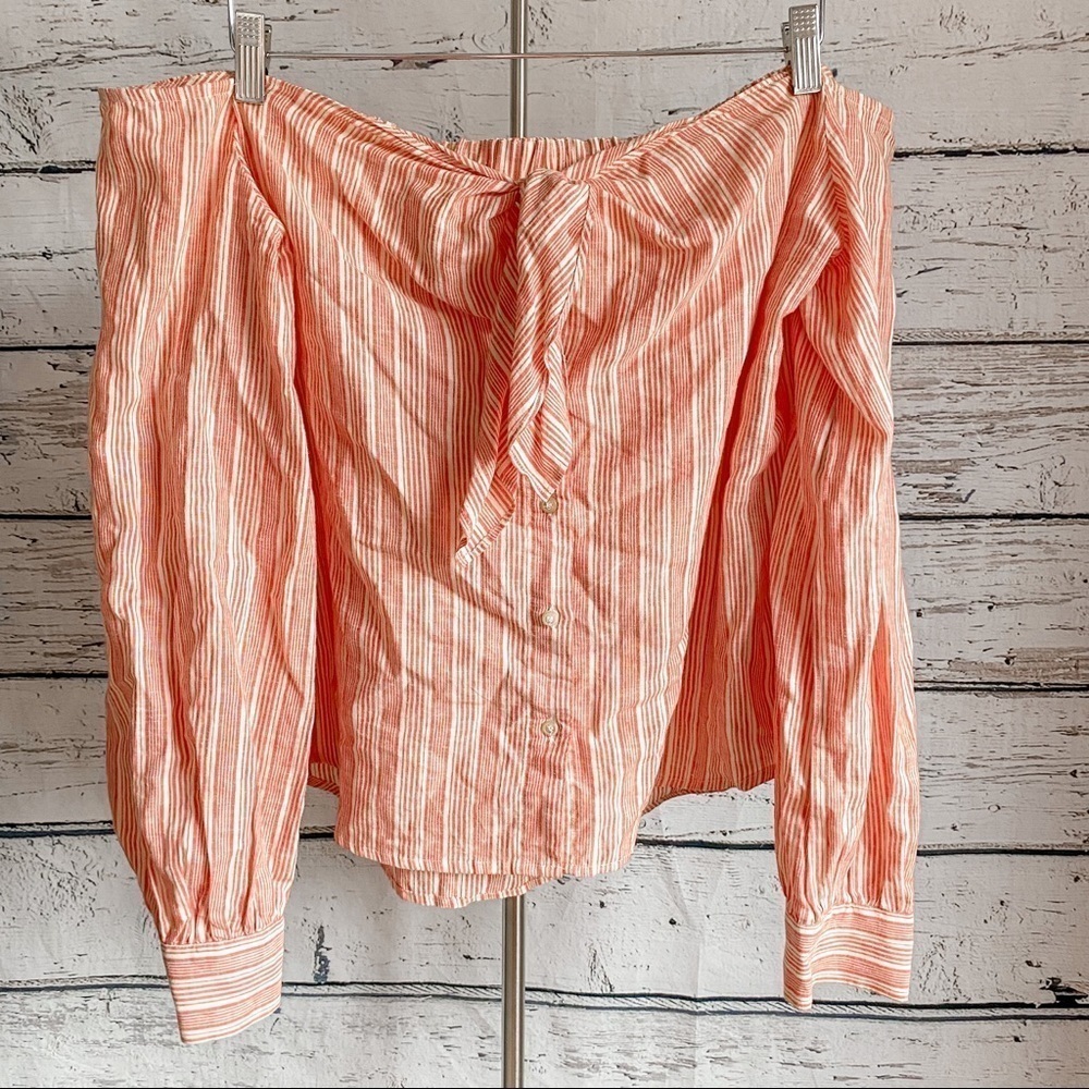 Free People Womens Hello There Beautiful Knit Blouse, Orange - Picture 3 of 10